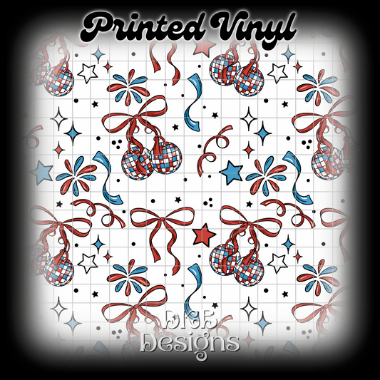 Red white blue coquette Printed Vinyl