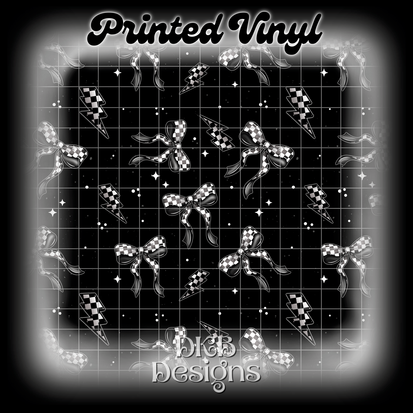 Checker bow Printed Vinyl