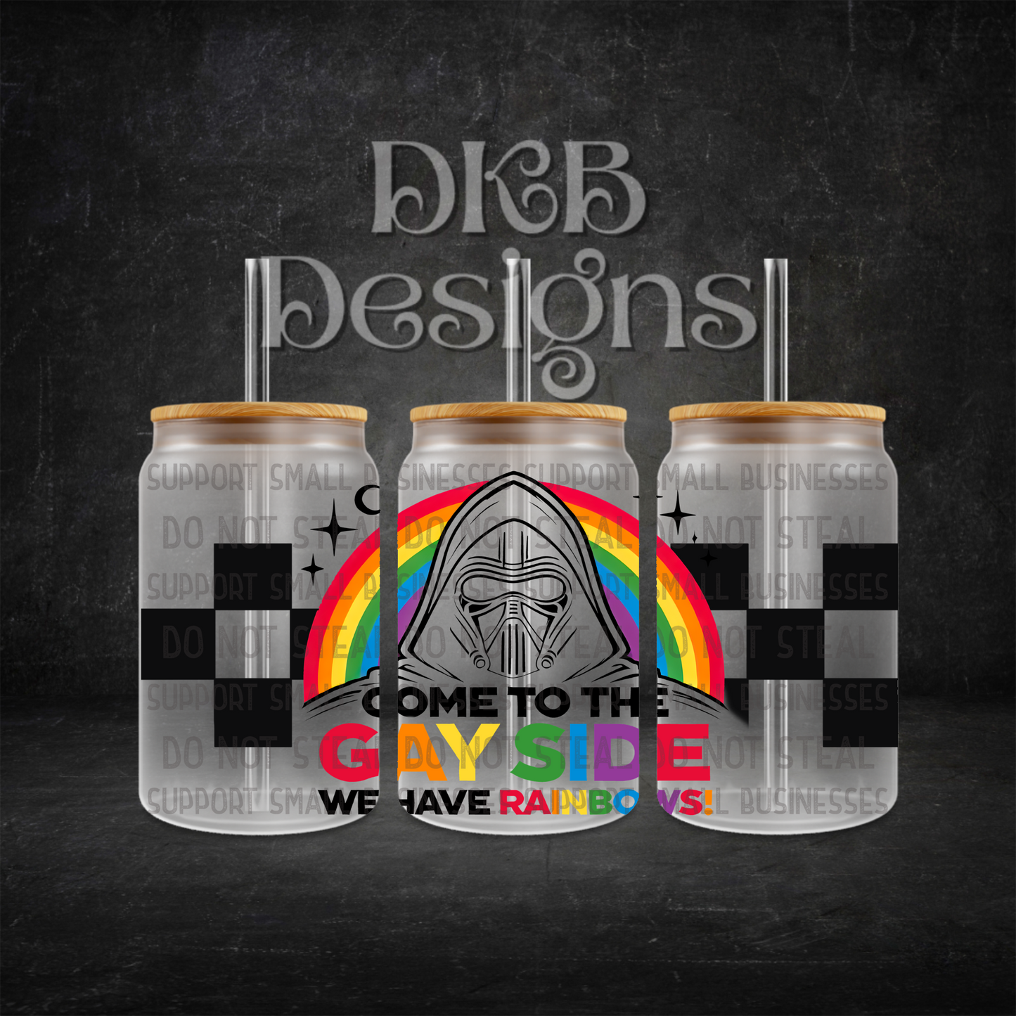 Gay side 16oz glass can UV DTF