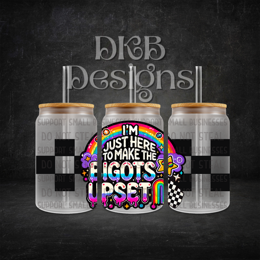 Bigots 16oz glass can UV DTF