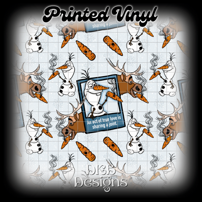 Snowman&reindeer Printed Vinyl