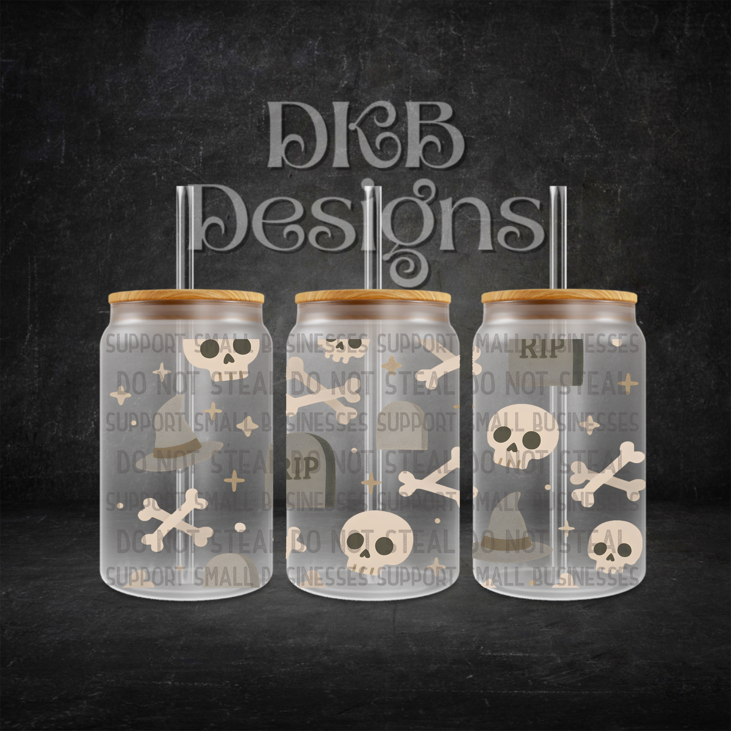 RIP 16oz glass can UV DTF