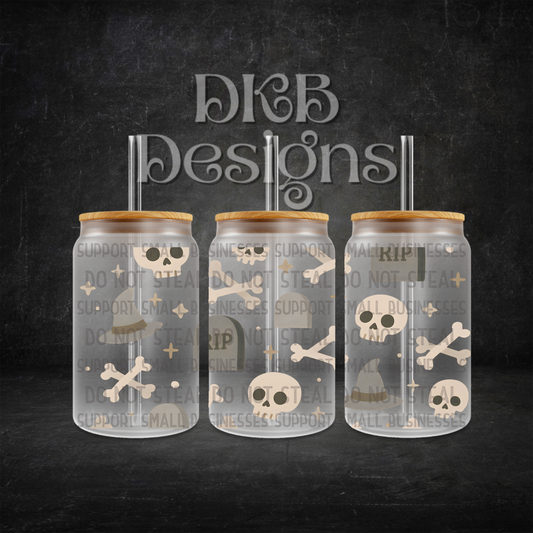 RIP 16oz glass can UV DTF