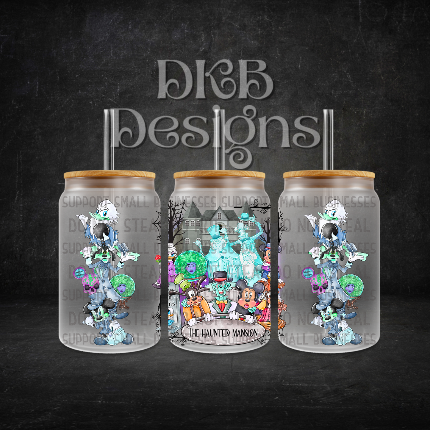 Mansion 16oz glass can UV DTF