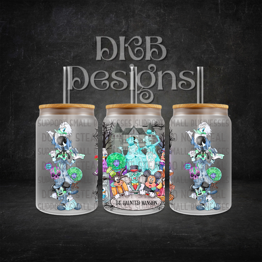 Mansion 16oz glass can UV DTF