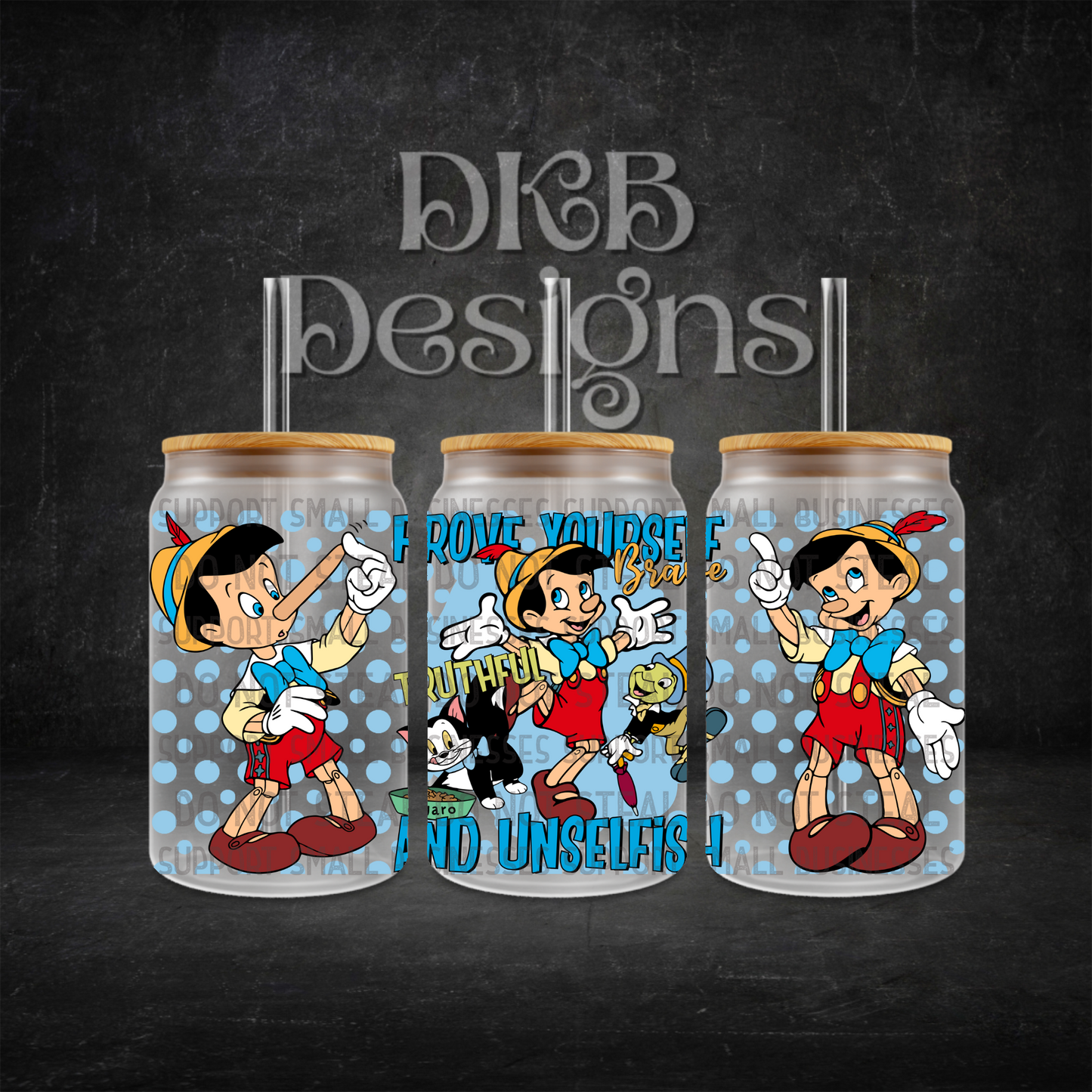 Prove yourself 16oz glass can UV DTF