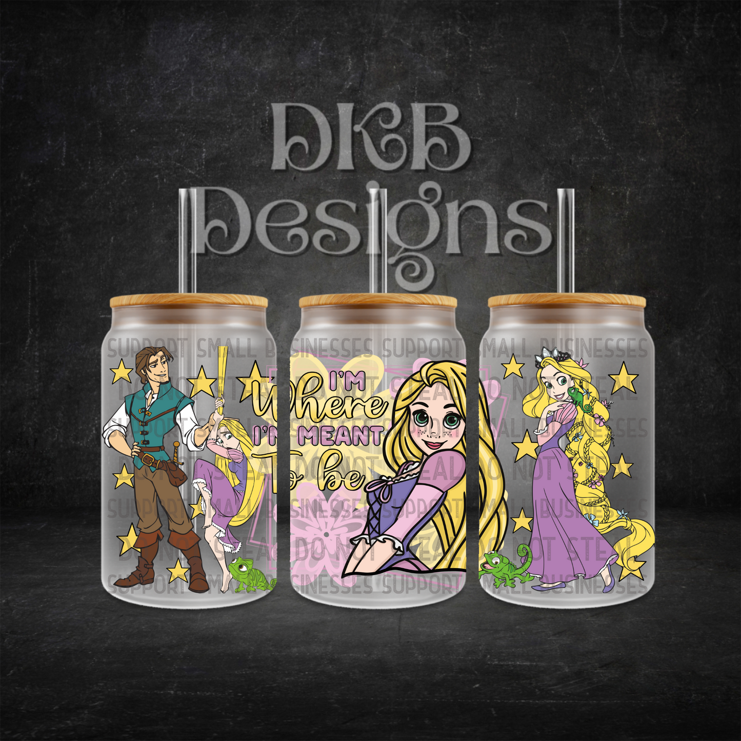 I’m where I’m meant to be 16oz glass can UV DTF