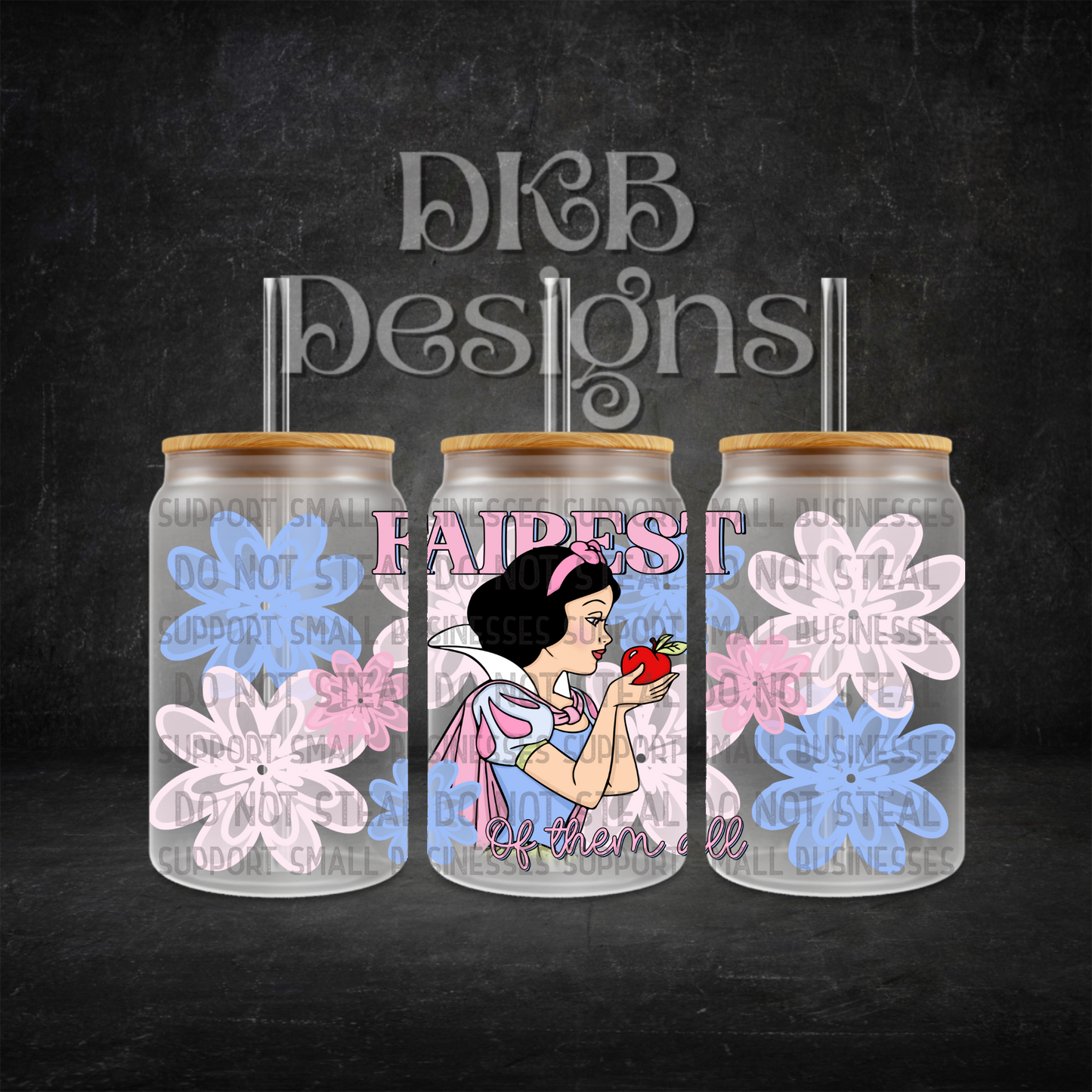 Fairest 16oz glass can UV DTF