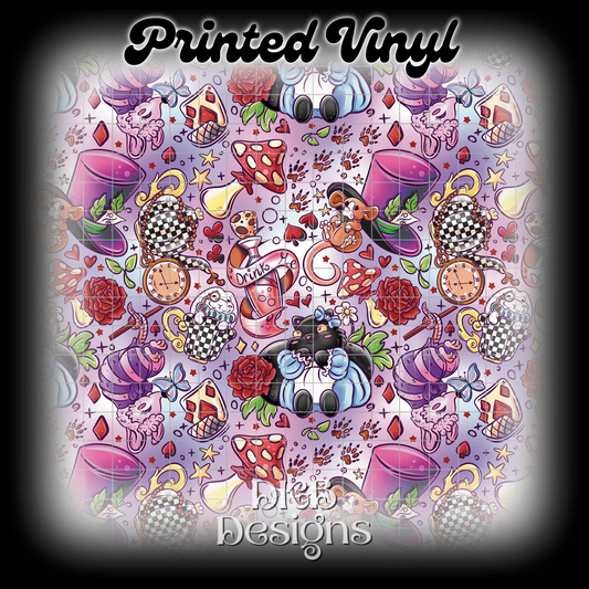 Critters in wonderland purple Printed Vinyl