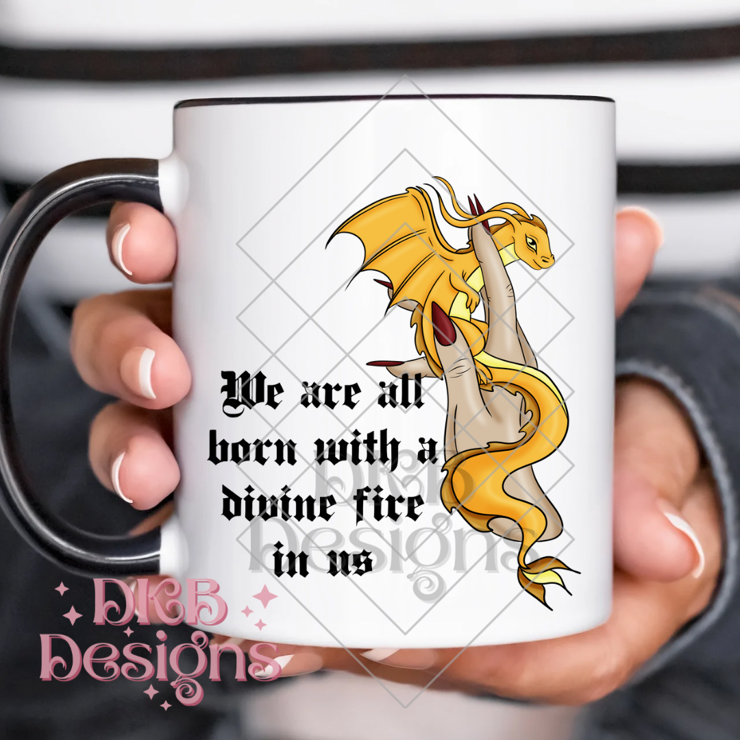 Divine fire yellow 3 UV DTF