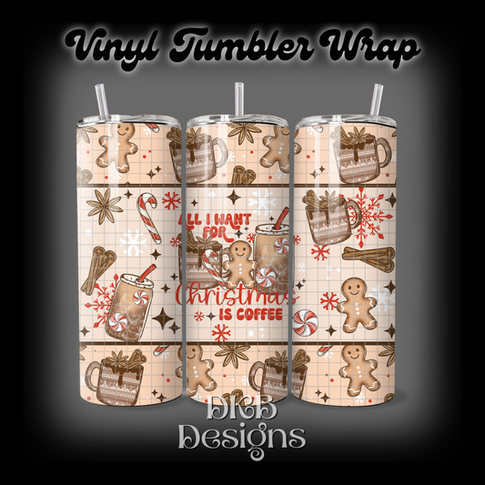 Christmas coffee vinyl tumbler wrap