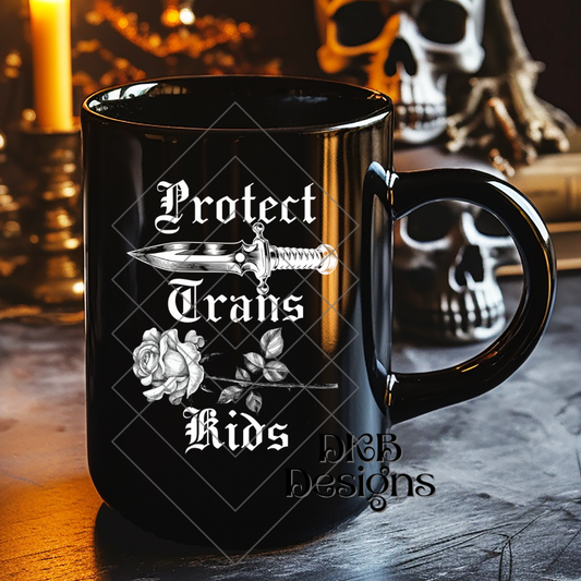 Protect trans kids white UV DTF