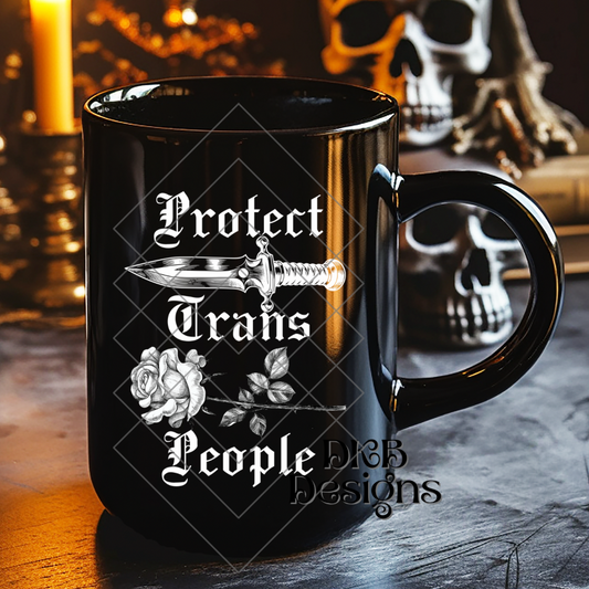 Protect trans people white UV DTF