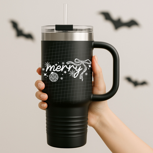 Lace merry white UV DTF