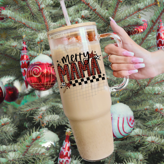 Merry mama plaid UV DTF