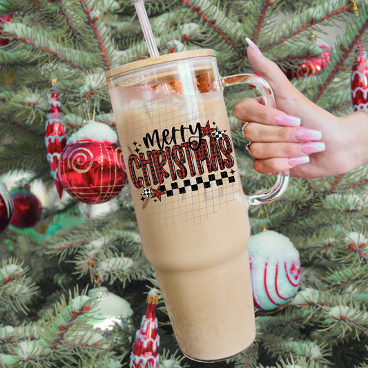 Merry Christmas plaid UV DTF