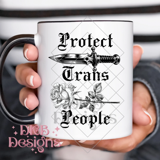 Protect trans people black UV DTF