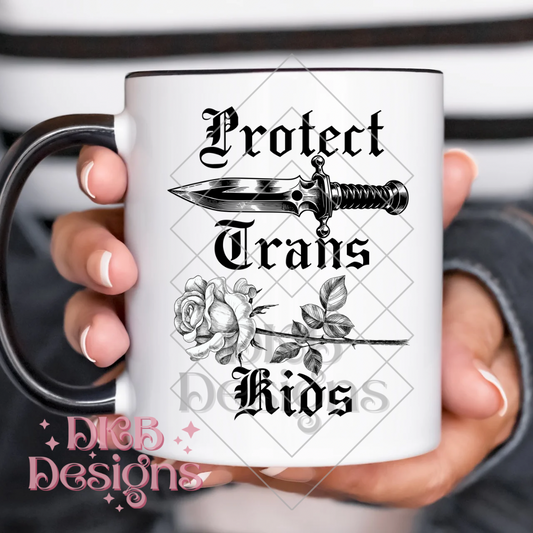 Protect trans kids black UV DTF