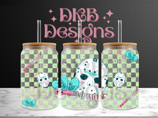 Stabulous J 16oz glass can UV DTF