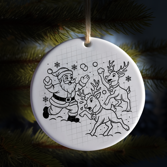 Snowball fight black UV DTF