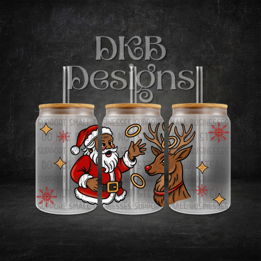 Ring toss 16oz glass can UV DTF