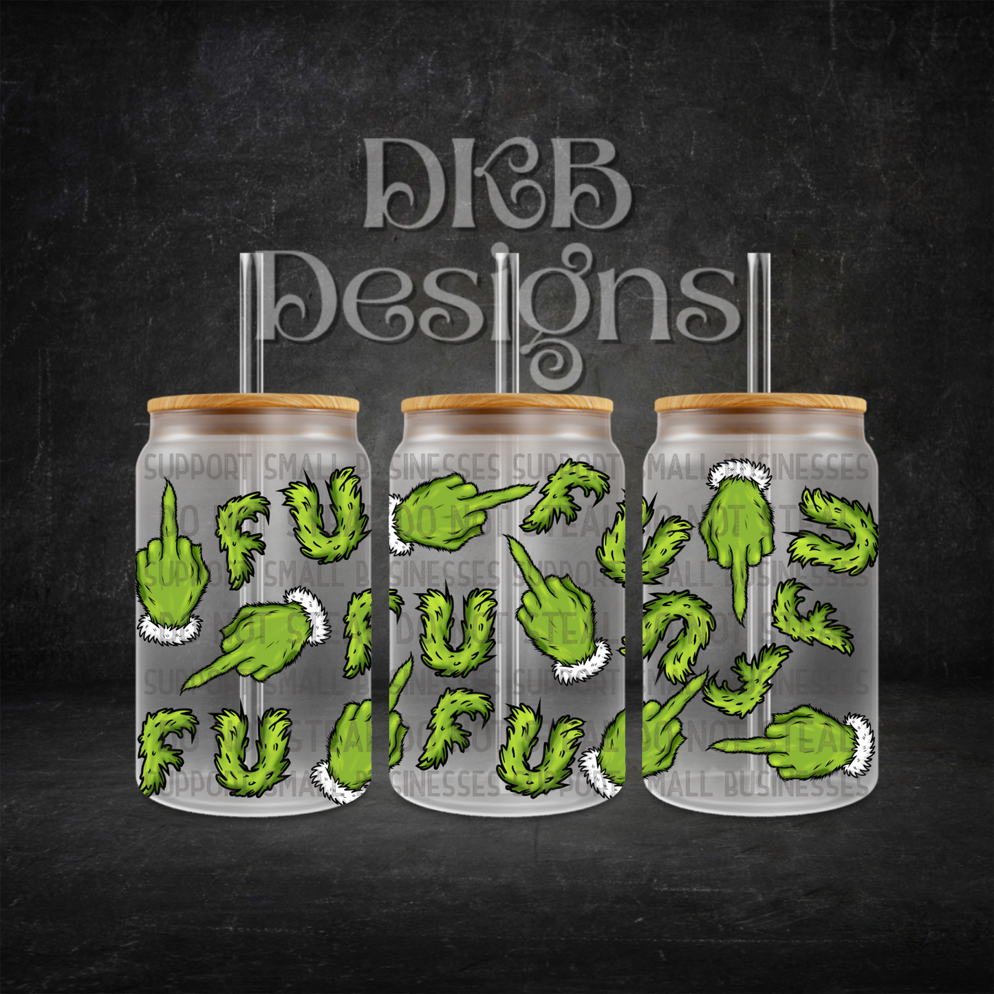 F U 16oz glass can UV DTF