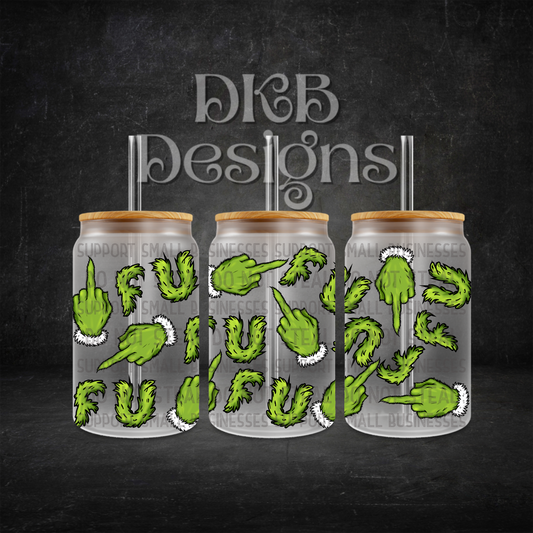 F U 16oz glass can UV DTF