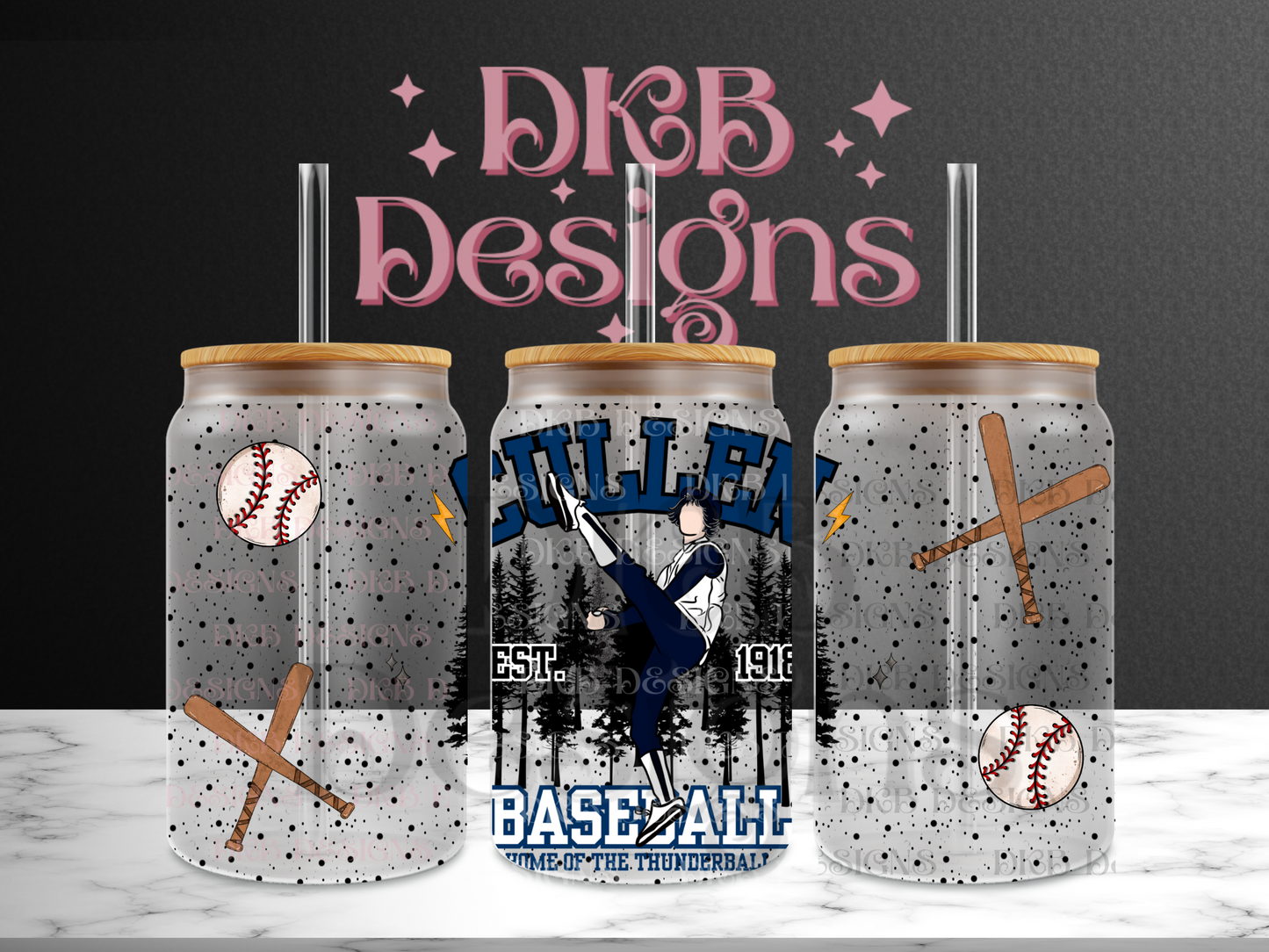 Home of the thunderball 16oz glass can UV DTF