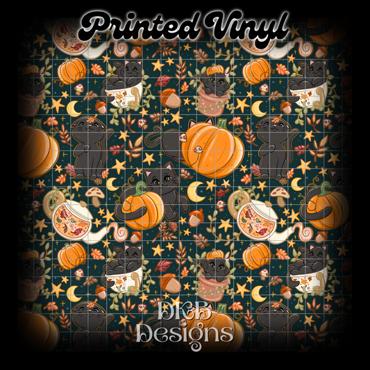 Fall cottage kitties Printed Vinyl