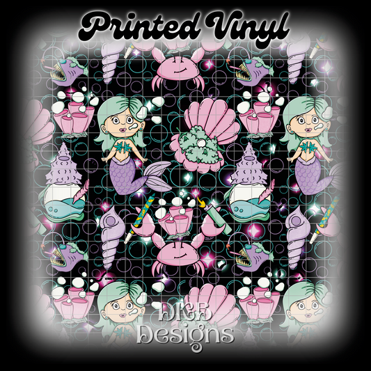 Mermaid black 1 Printed Vinyl