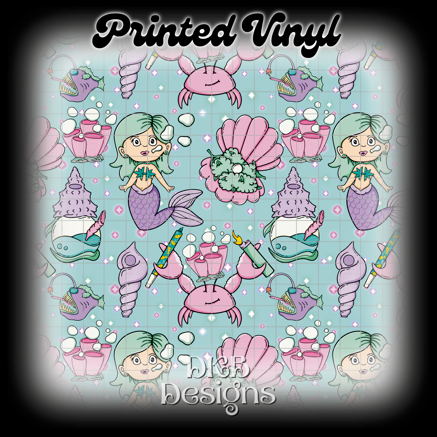 Mermaid teal Printed Vinyl