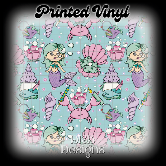 Mermaid teal Printed Vinyl