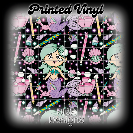 Mermaid black 2 Printed Vinyl