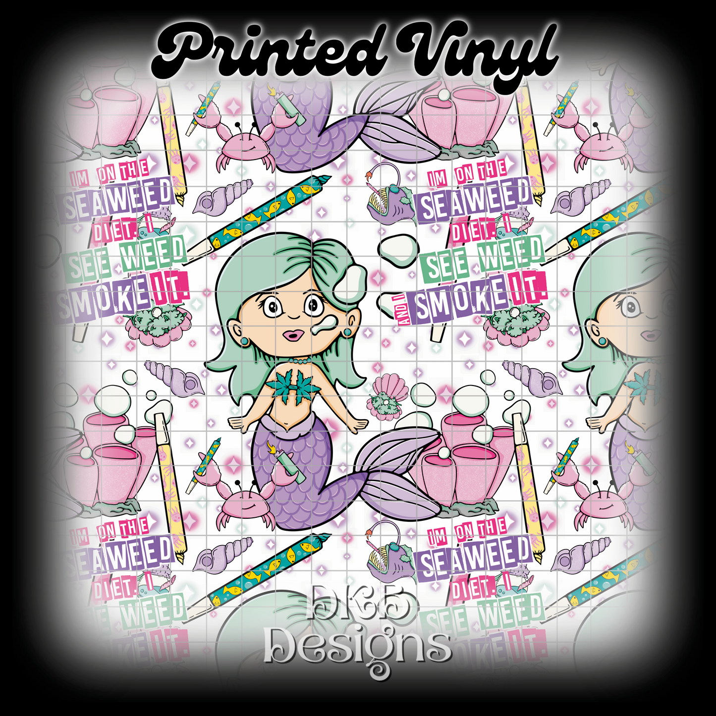 Seaweed white Printed Vinyl