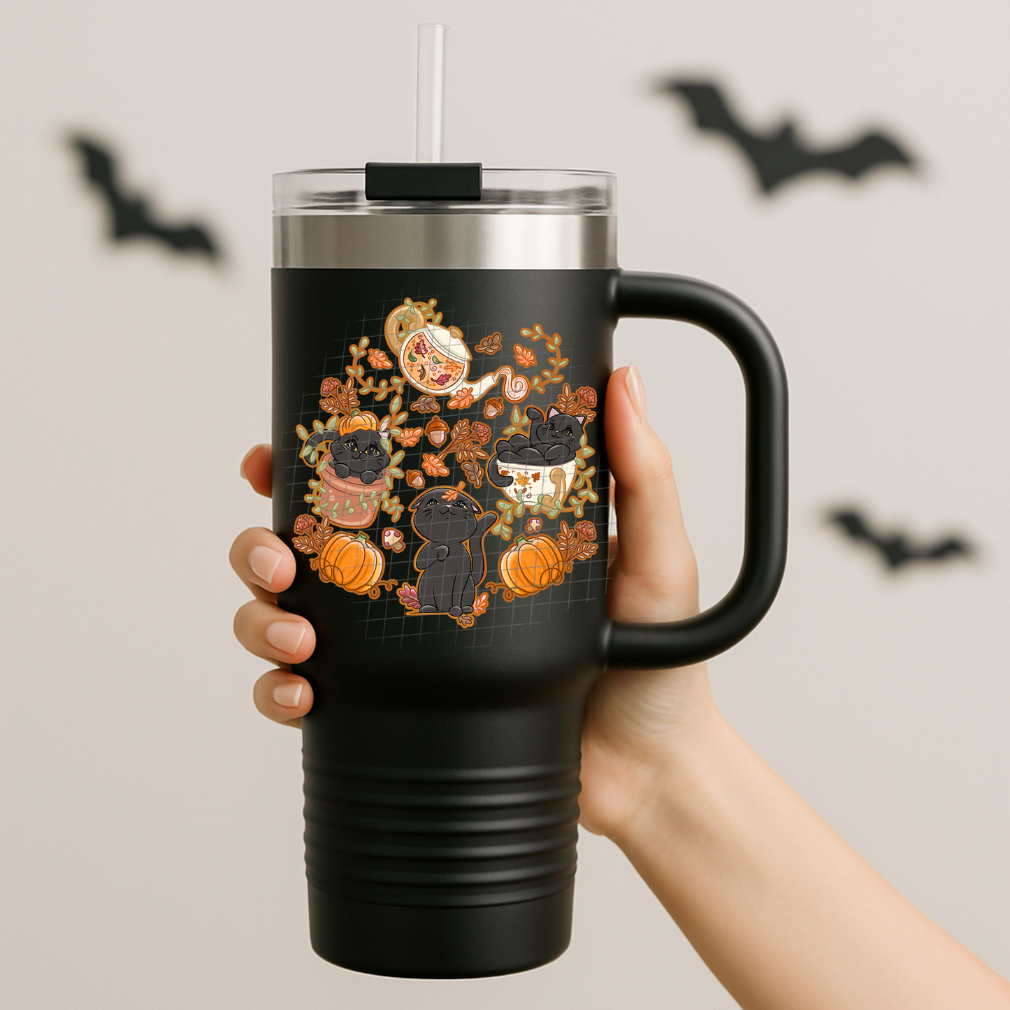 Fall cottage kitties UV DTF