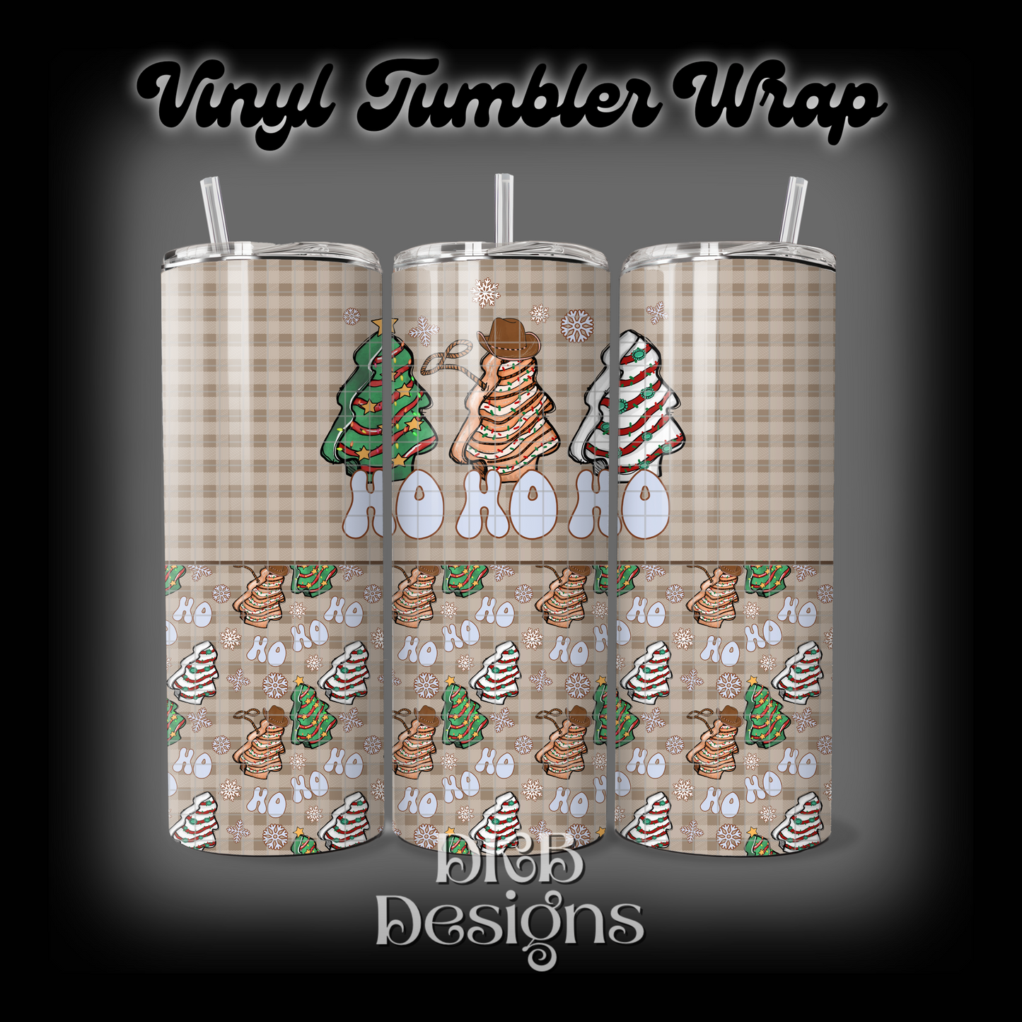 Ho Ho Ho vinyl tumbler wrap