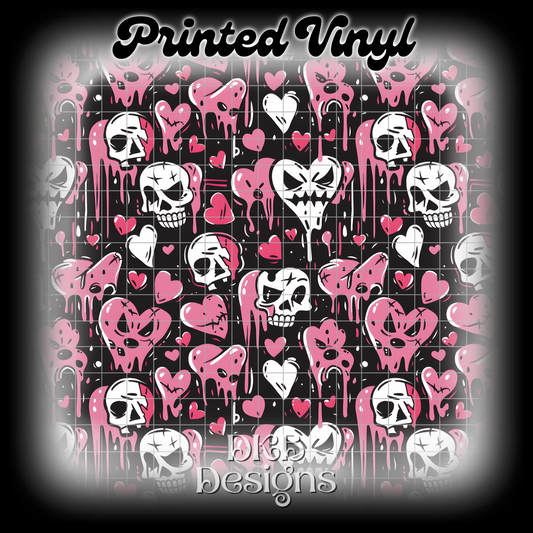 Pink & white anti valentines Printed Vinyl