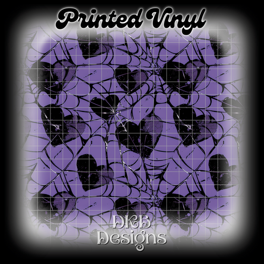 Purple web hearts Printed Vinyl