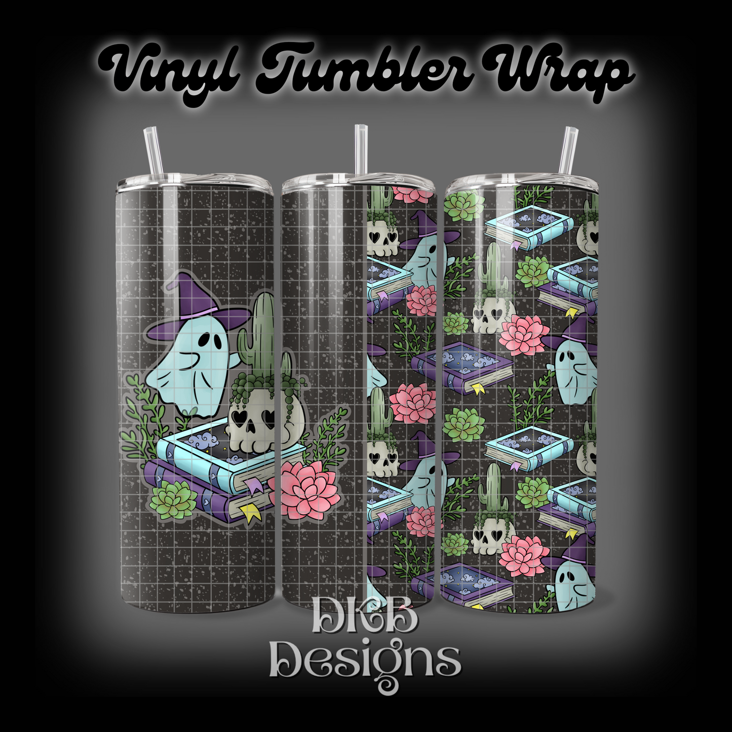 Ghost witch vinyl tumbler wrap