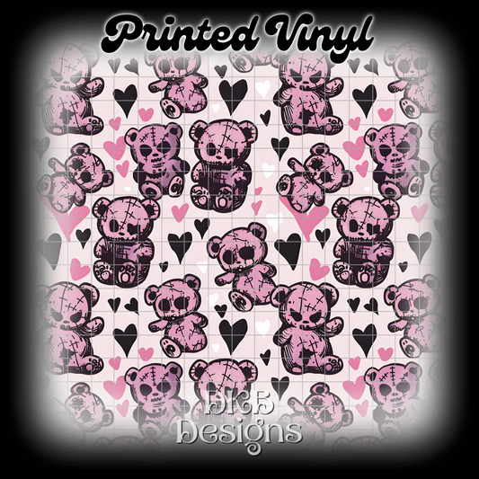 Pink goth bears Printed Vinyl