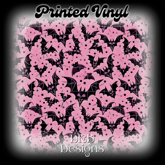 Soft pink bats Printed Vinyl