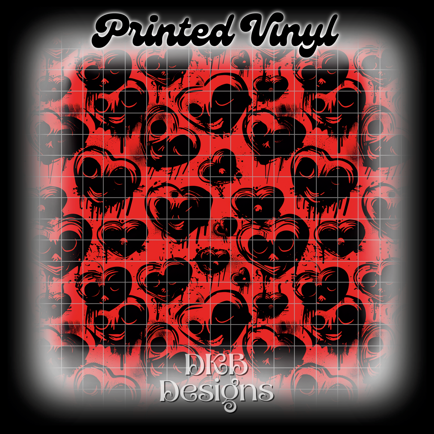 Creepy hearts Printed Vinyl