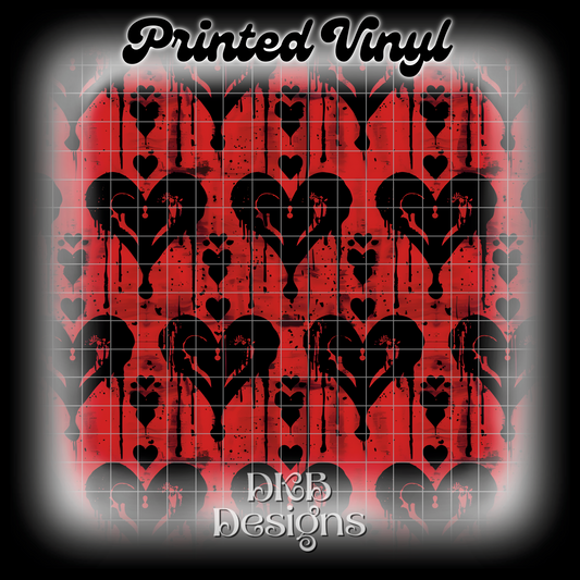 Dripping hearts Printed Vinyl