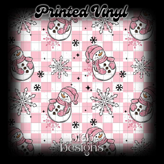 Pink snowman Vinyl