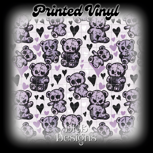 Purple goth bears Printed Vinyl