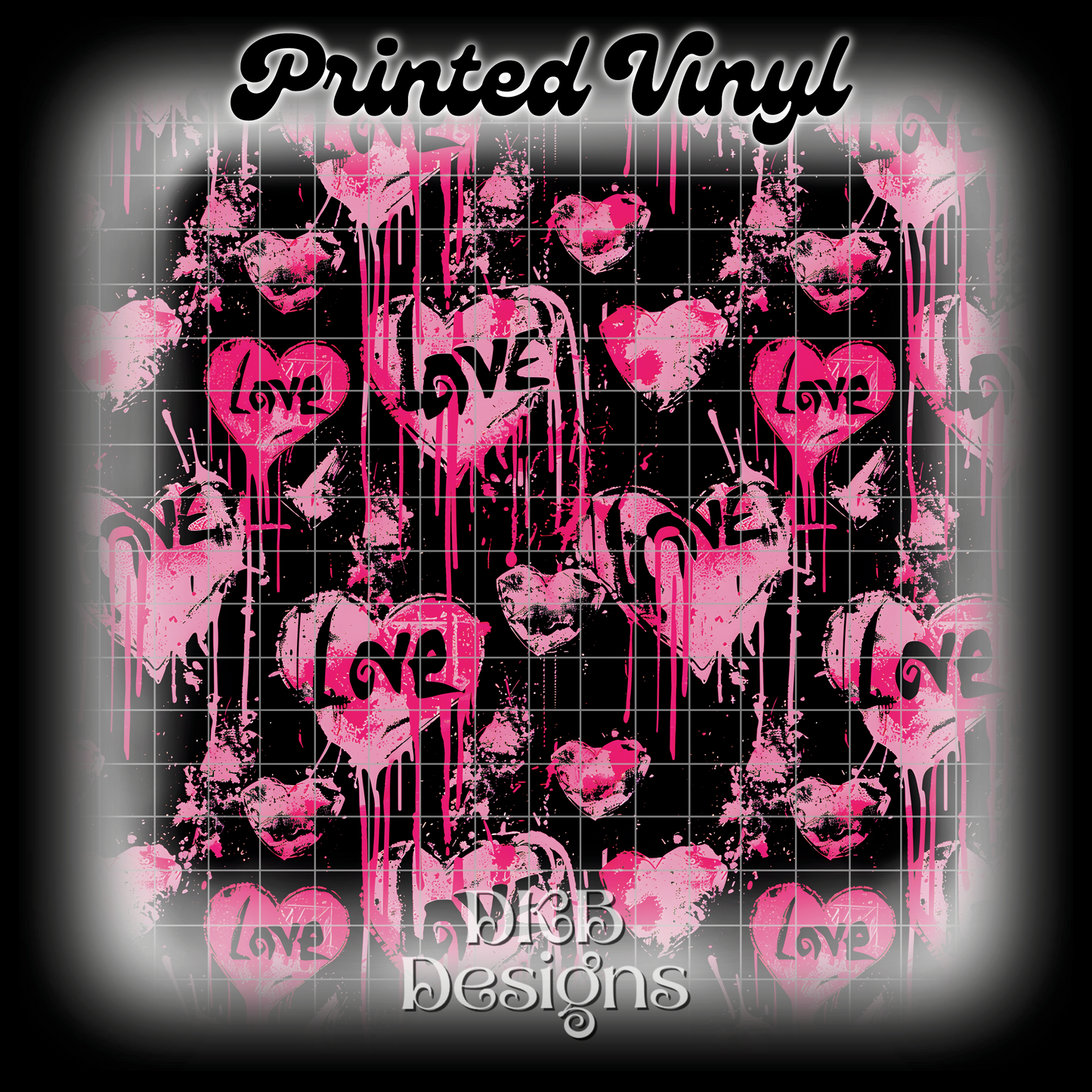 Love splatter hearts Printed Vinyl