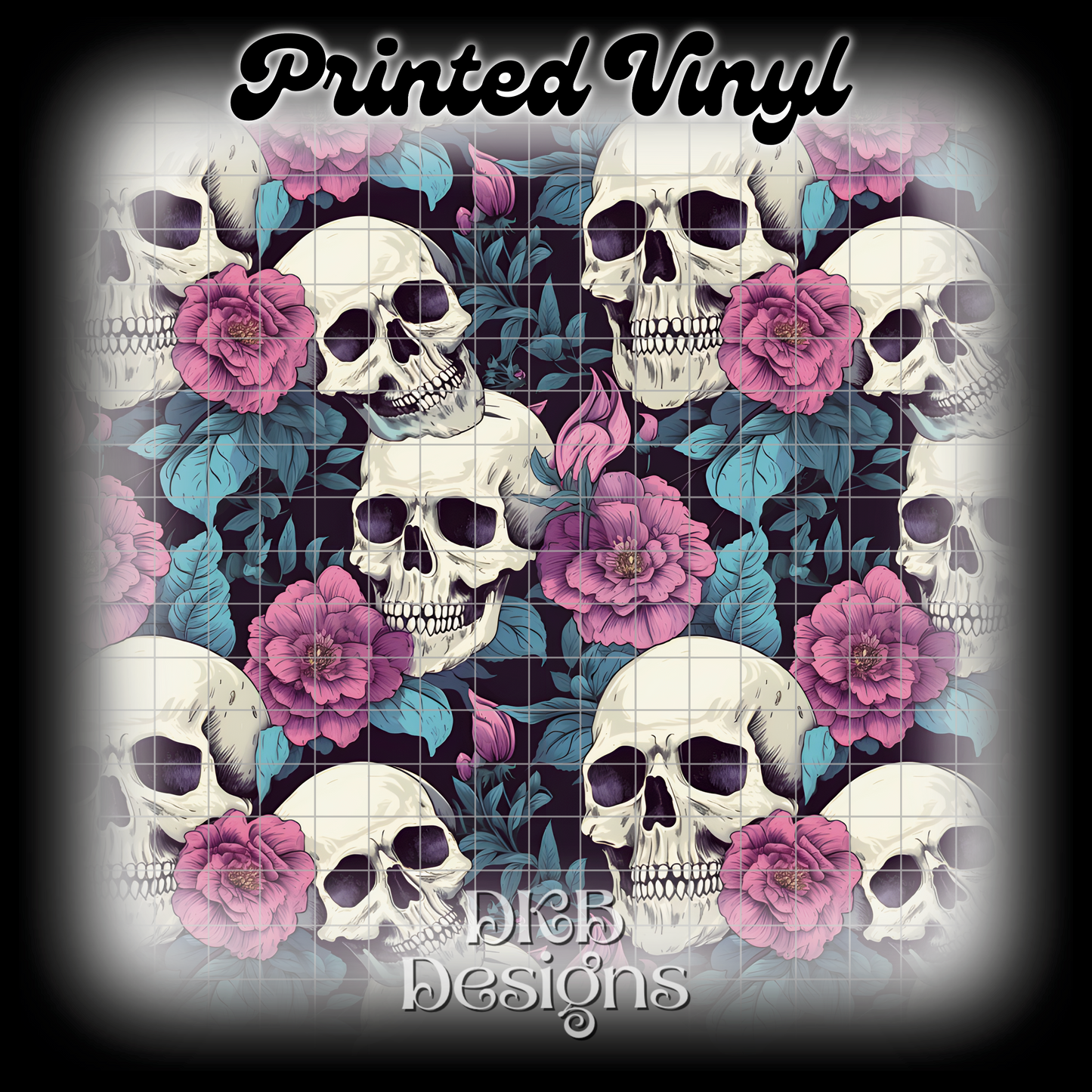 Pastel floral skulls Printed Vinyl