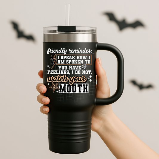 Watch your mouth white UV DTF