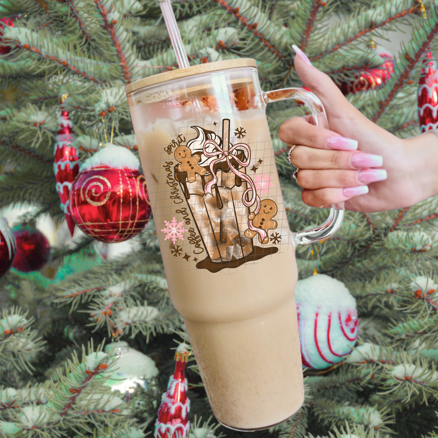 Gingerbread bow coffee UV DTF