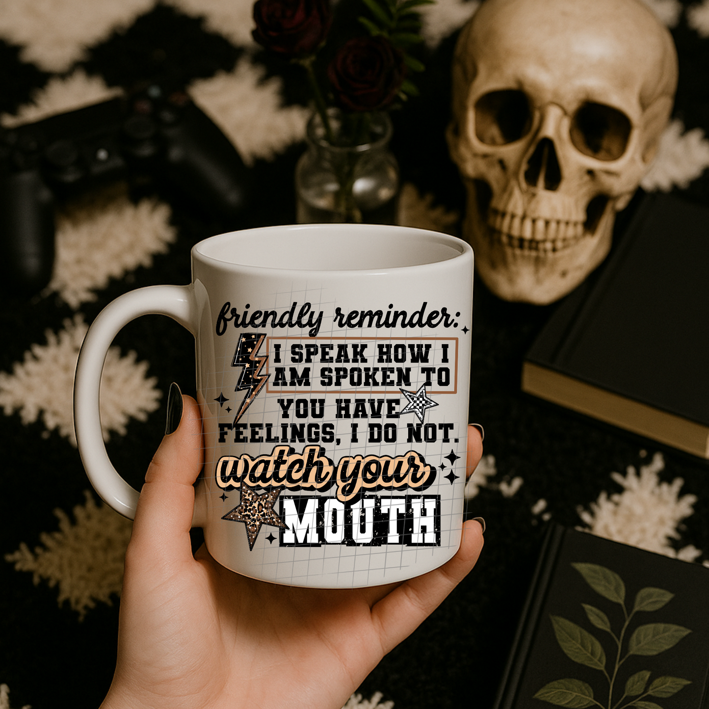 Watch your mouth white UV DTF